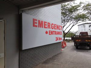 Emergency Entrance 24hrs foamboard box up