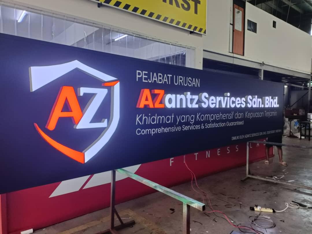 3D front-lit illuminated signboard made by A&T in Johor Bahru