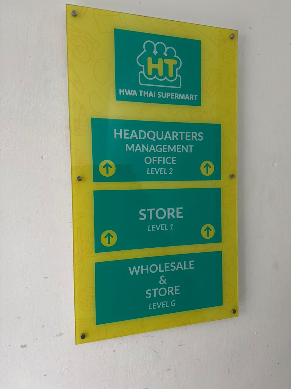 Hwa Thai Supermart indoor acrylic directory floor guide Headquarters Store Wholesale Plentong JB