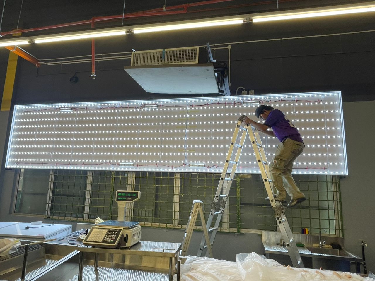 Hwa Thai Supermart fabric lightbox More than Fresh completed installed fresh produce counter