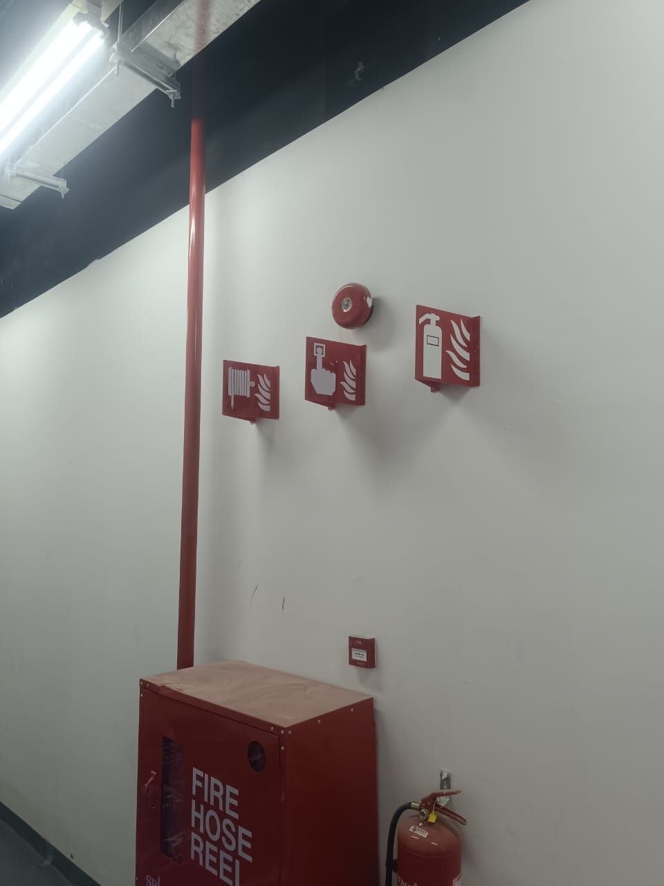 Bomba fire safety signs fire hose reel call point extinguisher data centre Johor