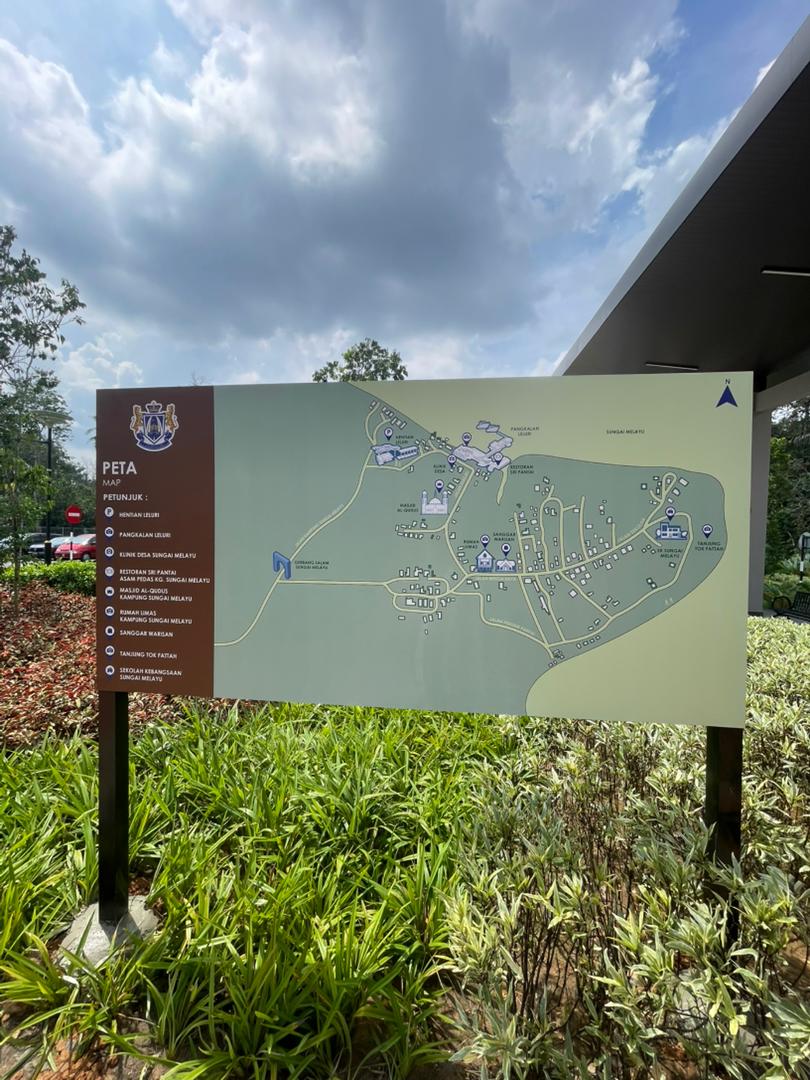 Kampung Sungai Melayu site map PETA panel wayfinding Gelang Patah JB