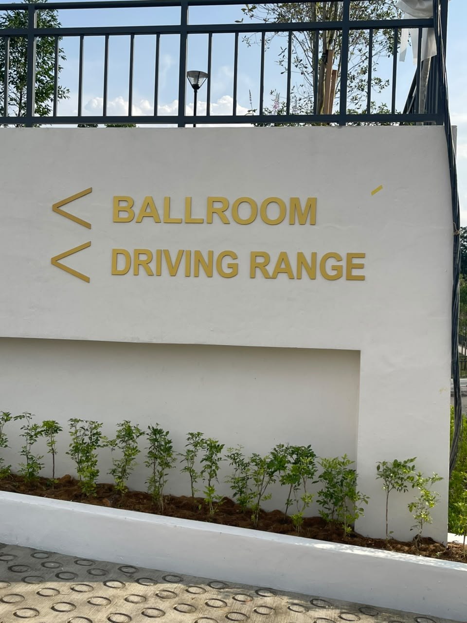 JGCC aluminium laser-cut gold directional lettering for Ballroom and Driving Range