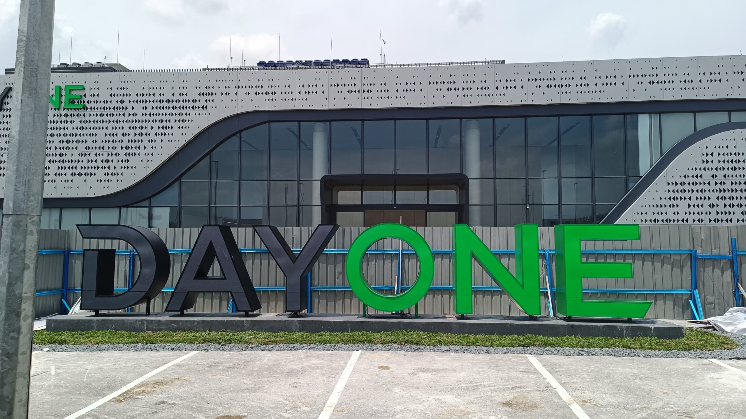 DAYONE completed freestanding frontlit letters data centre Nusajaya Gelang Patah JB