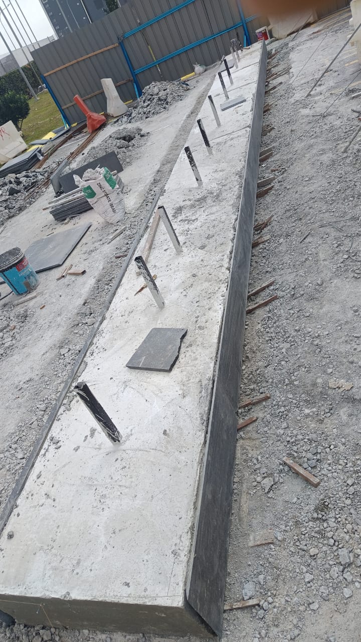Concrete footing foundation anchor bolts freestanding signage DAYONE data centre Nusajaya JB
